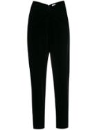 Attico Velvet Tapered-leg Trousers - Black