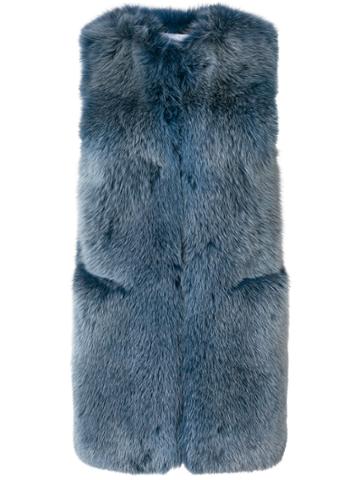 Sonia Rykiel Fox Fur Gilet - Blue