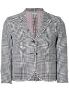 Thom Browne Frayed Checkered Blazer - Black