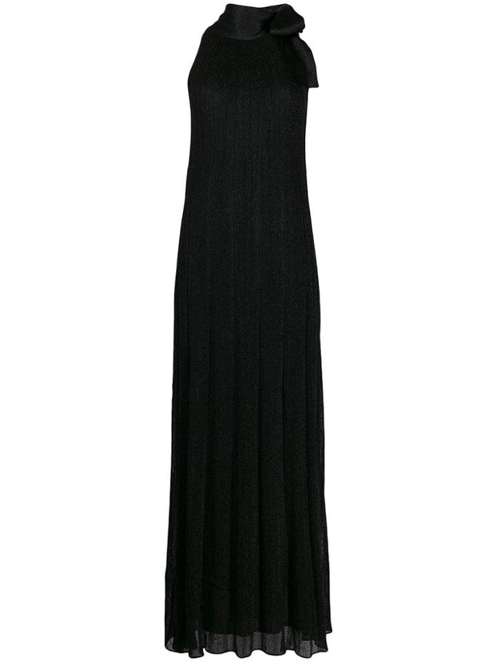 M Missoni Lurex Knit Halterneck Maxi Dress - Black