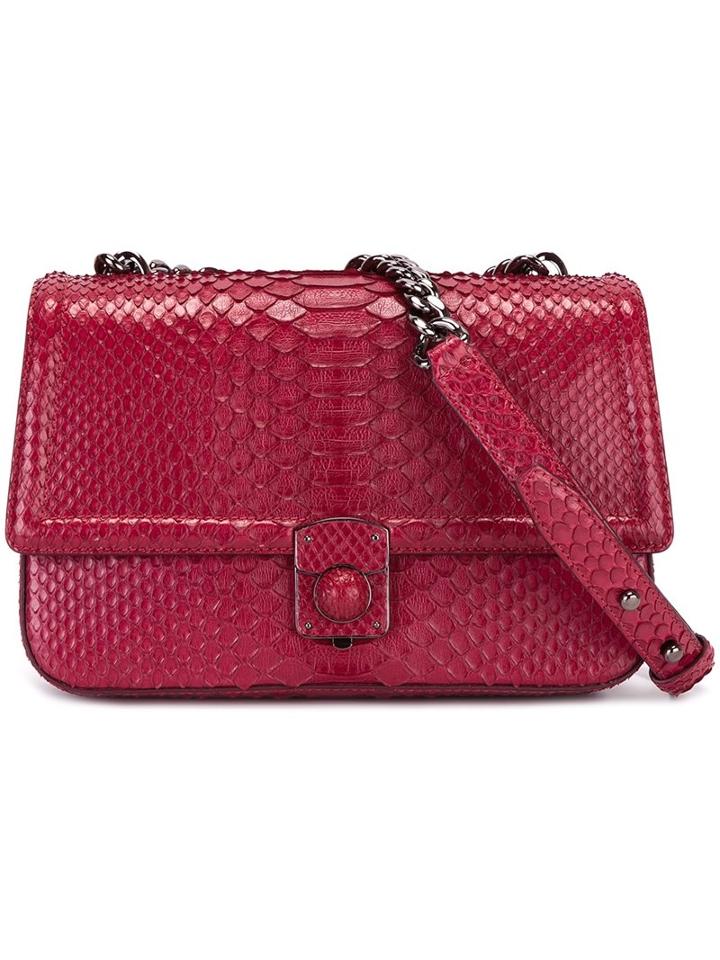 Ermanno Scervino Snakeskin Effect Shoulder Bag, Women's, Red