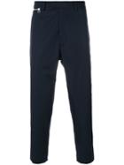 Oamc - Tapered Cropped Trousers - Men - Cotton/virgin Wool - 30, Blue, Cotton/virgin Wool