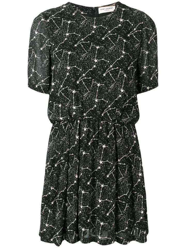 Saint Laurent Constellation Print Dress - Black