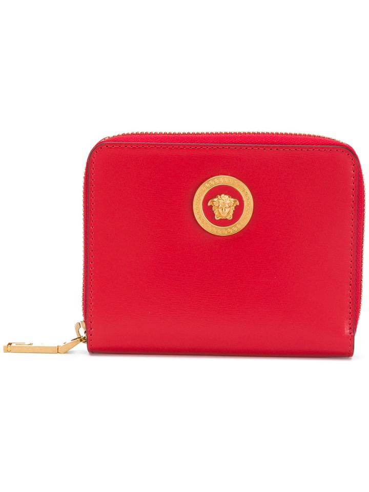 Versace All-around Zip Medusa Wallet - Red