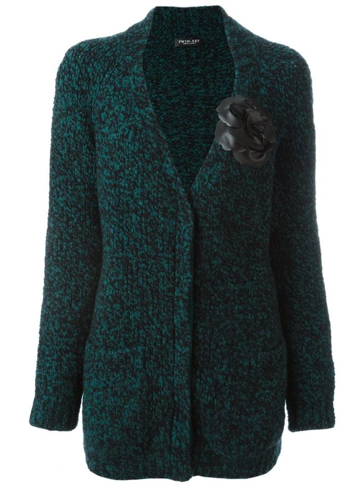 Twin-set Elbow Patch V-neck Cardigan - Green