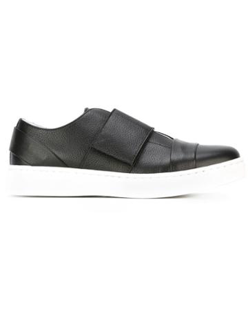 Achilles Ion Gabriel Velcro Strap Sneakers, Men's, Size: 44, Black, Calf Leather/rubber