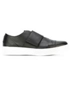 Achilles Ion Gabriel Velcro Strap Sneakers, Men's, Size: 44, Black, Calf Leather/rubber