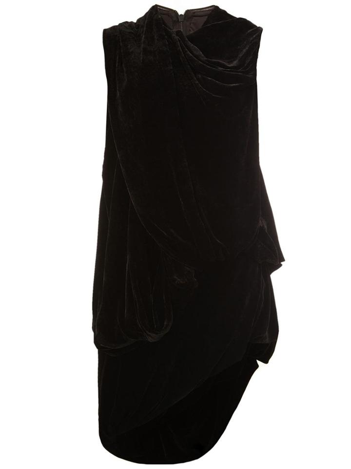 Rick Owens Draped Velvet Top - Black