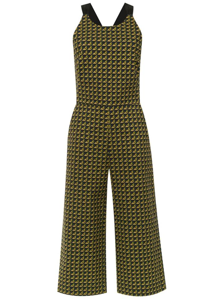 Andrea Marques Printed Cropped Jumpsuit - Green