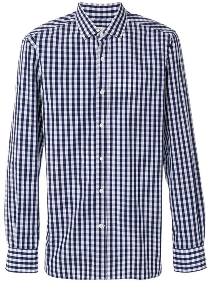 Mauro Grifoni Checked Button Down Shirt - Blue