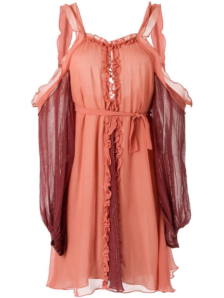 Lilly Sarti - Cold Shoulder Dress - Women - Viscose - 36, Orange, Viscose