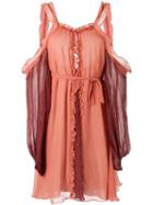 Lilly Sarti - Cold Shoulder Dress - Women - Viscose - 36, Orange, Viscose