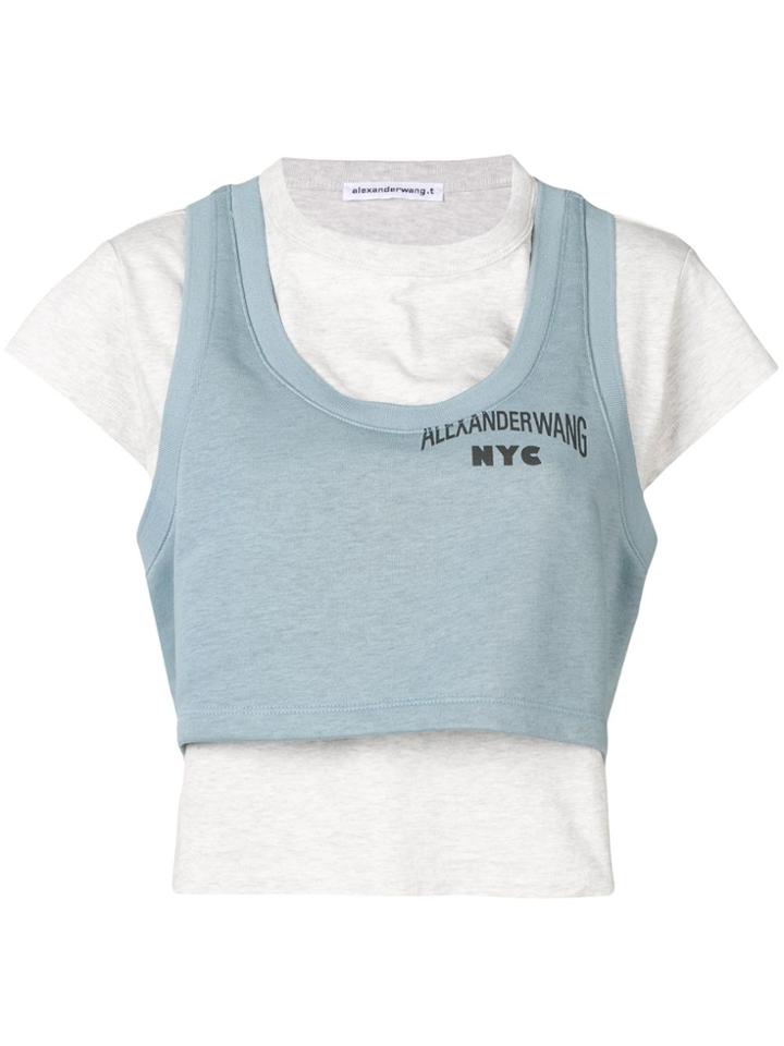 Alexander Wang Bi-layer Crop Top - Blue