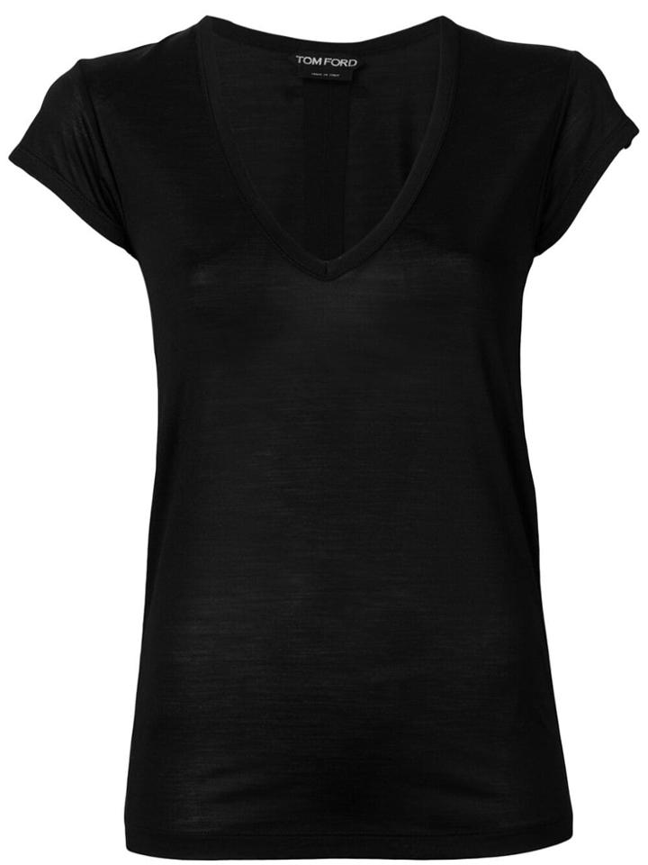 Tom Ford Slim-fit Silk Top - Black