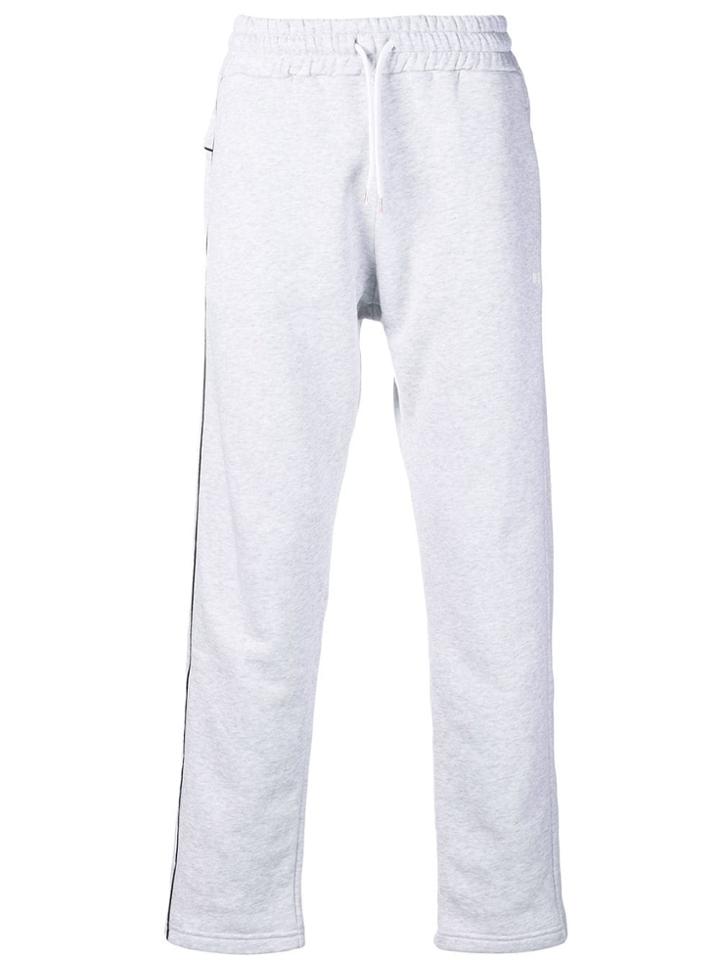 Msgm Drawstring Piped Jogging Bottoms - Grey
