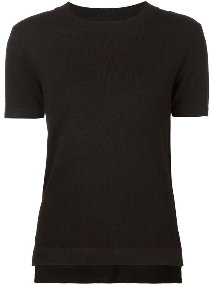321 Short Sleeve Sweater, Women's, Size: Medium, Black, Nylon/viscose/angora/lambs Wool