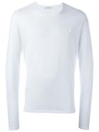 Versace Collection Half Medusa Long Sleeved T-shirt, Men's, Size: L, White, Cotton