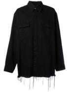 Marques'almeida Oversized Denim Shirt, Men's, Size: Large, Black, Cotton