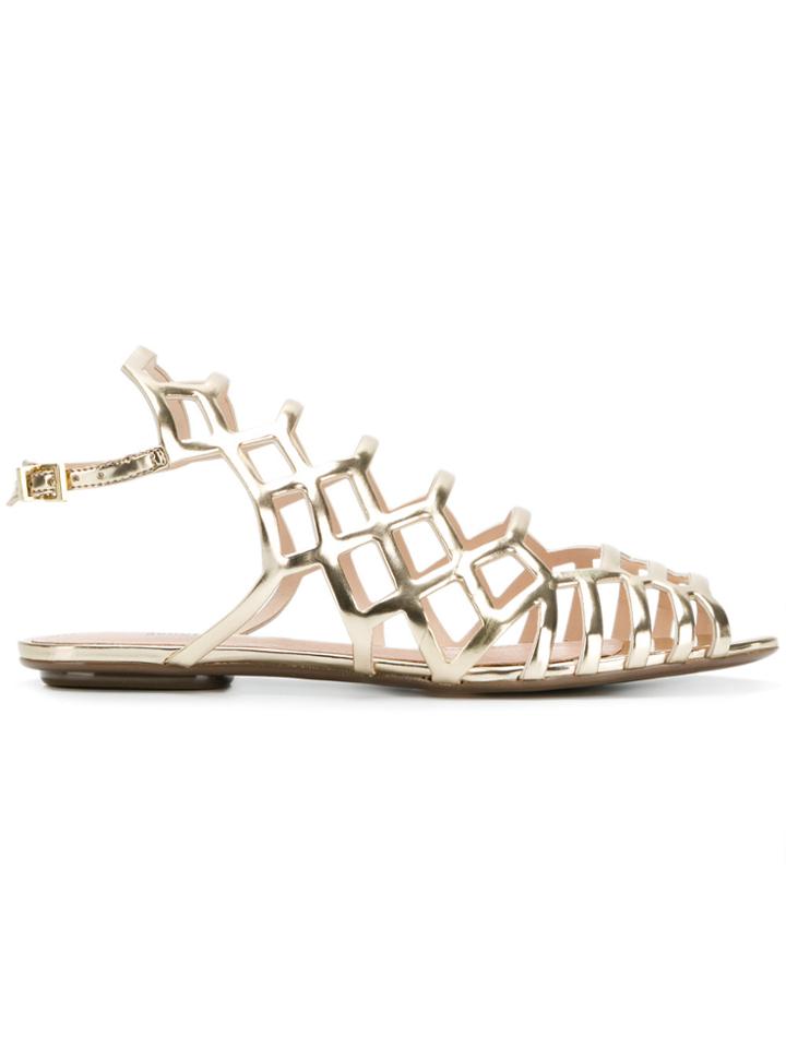 Schutz Caged Sandals - Metallic