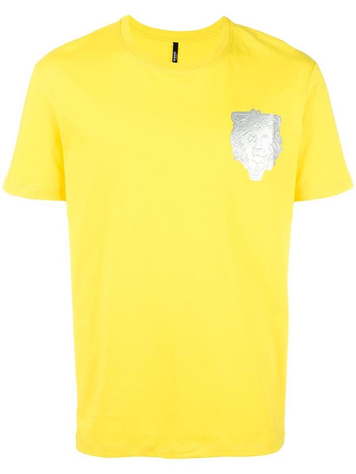 Versus Logo Patch T-shirt, Men's, Size: Large, Yellow/orange, Cotton