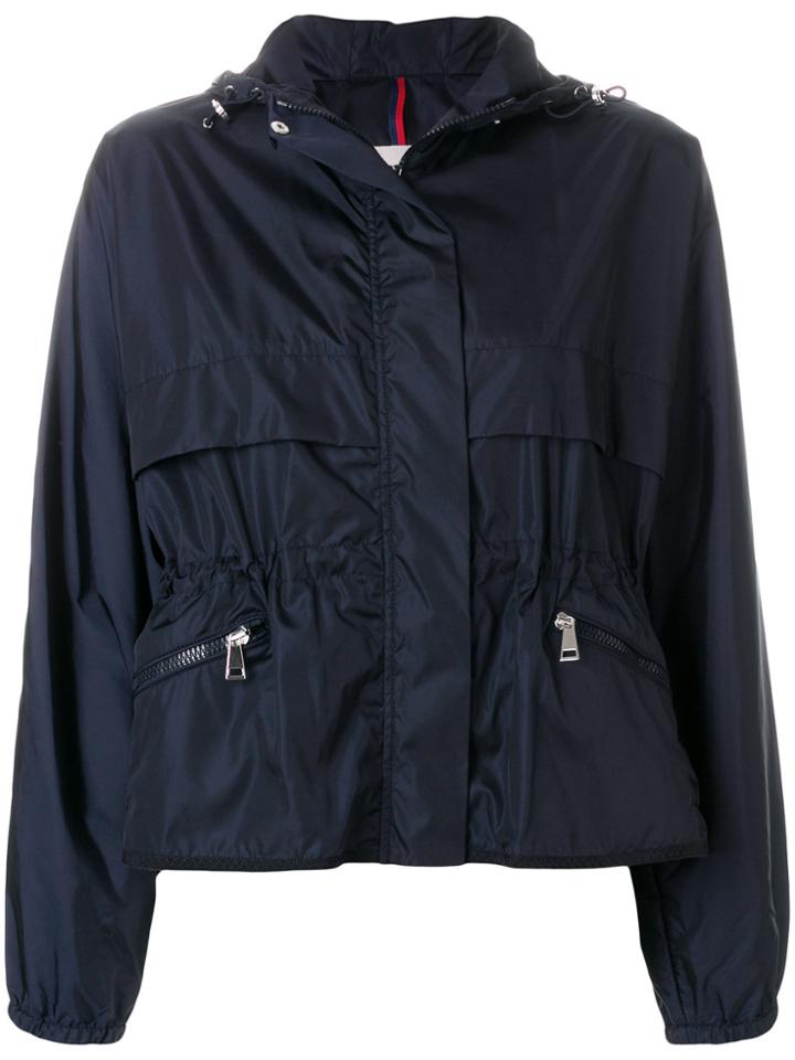 Moncler Contrast Trim Zipped Jacket - Blue
