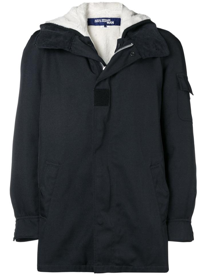Junya Watanabe Man Reflective Details Hooded Coat - Black