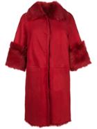 Desa 1972 Shearling Oversized Coat - Red