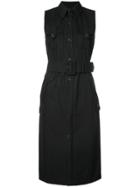 Derek Lam Sleeveless Utility Shirt Dress - Black
