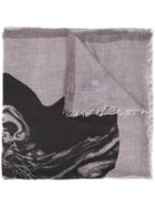 Junya Watanabe Comme Des Garçons Man Skull Print Scarf, Men's, Nude/neutrals, Cotton/cashmere