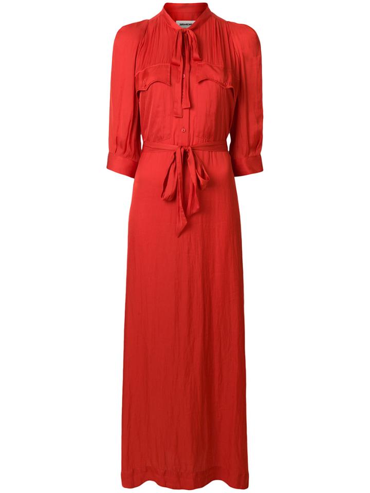 Zadig & Voltaire Remedy Tie Waist Dress - Red