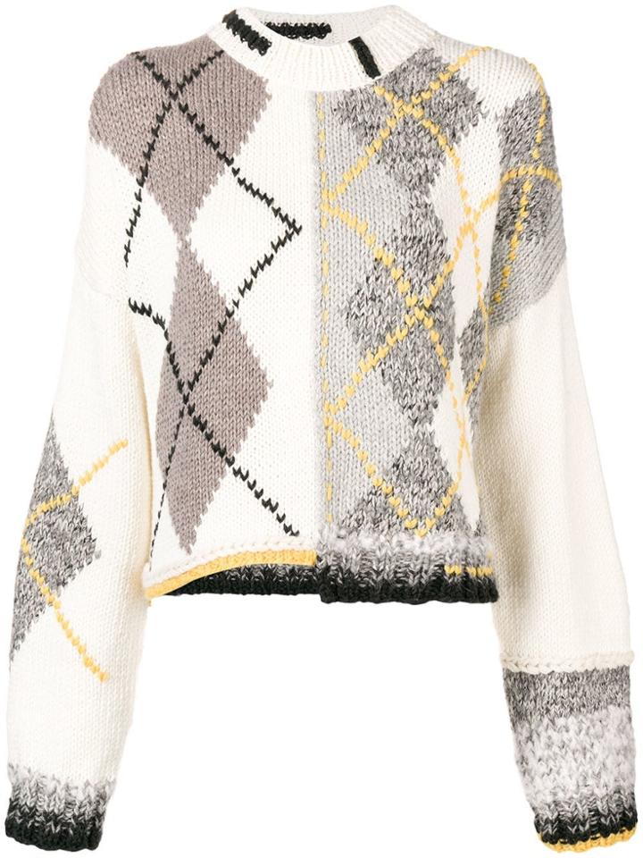Pringle Of Scotland Hand-knit Argyle Sweater - Grey