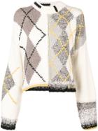 Pringle Of Scotland Hand-knit Argyle Sweater - Grey