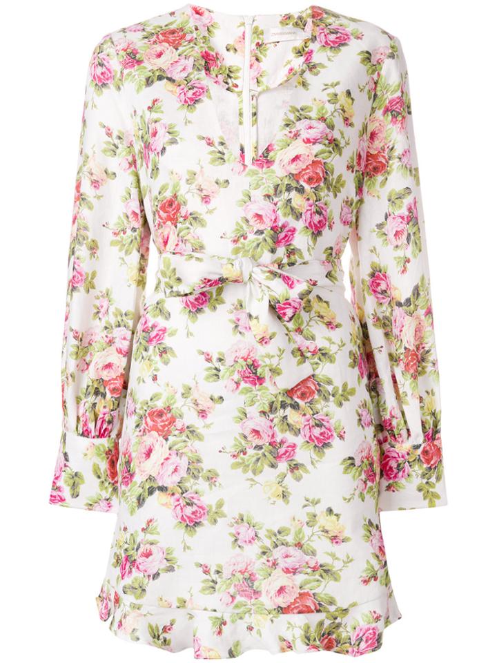 Zimmermann Short Floral Dress - White