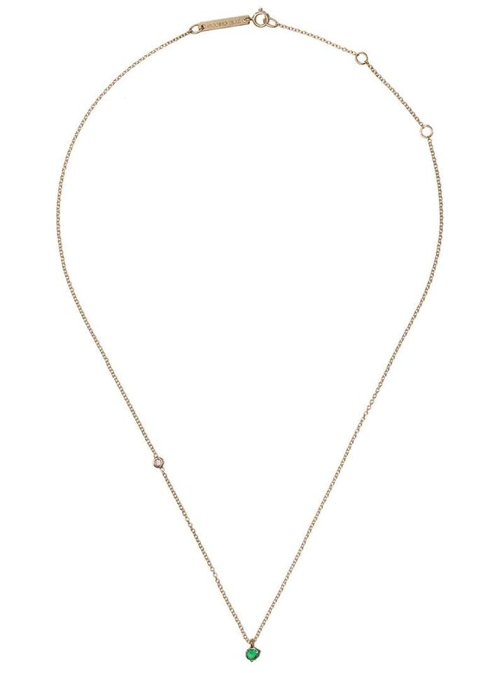 Gemfields X Zoë Chicco Off Set Emerald And Diamond Necklace - Yellow