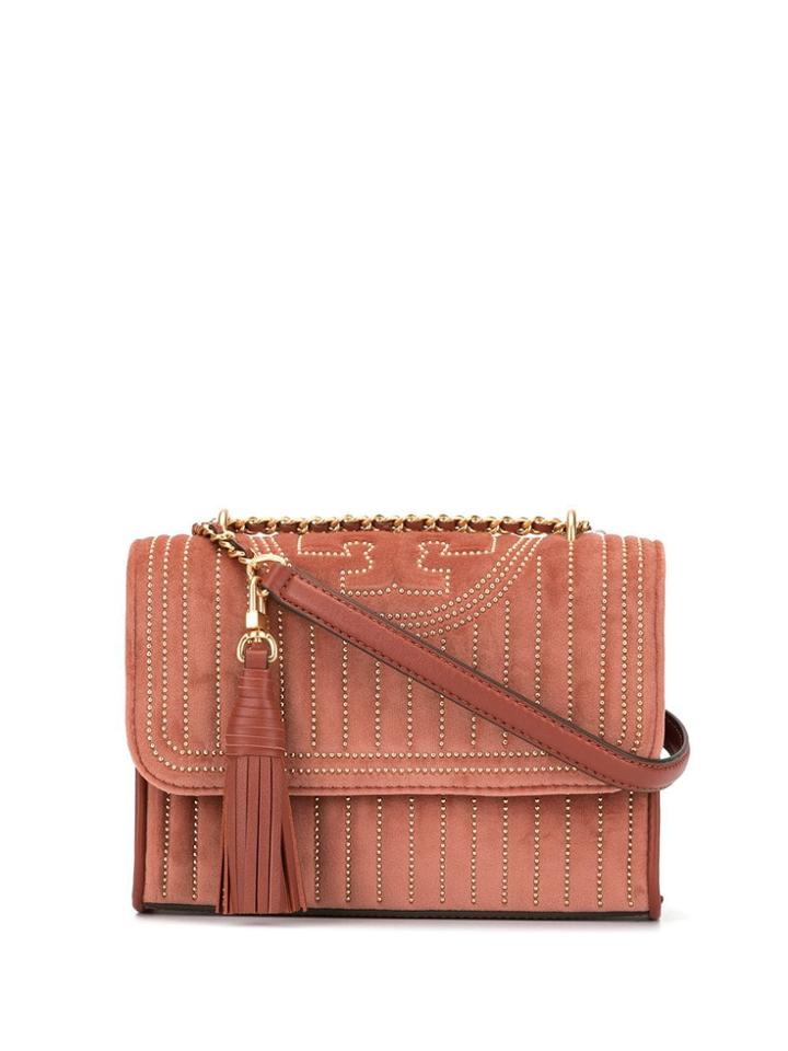 Tory Burch Velvet Quilted Shoulder Bag - Pink