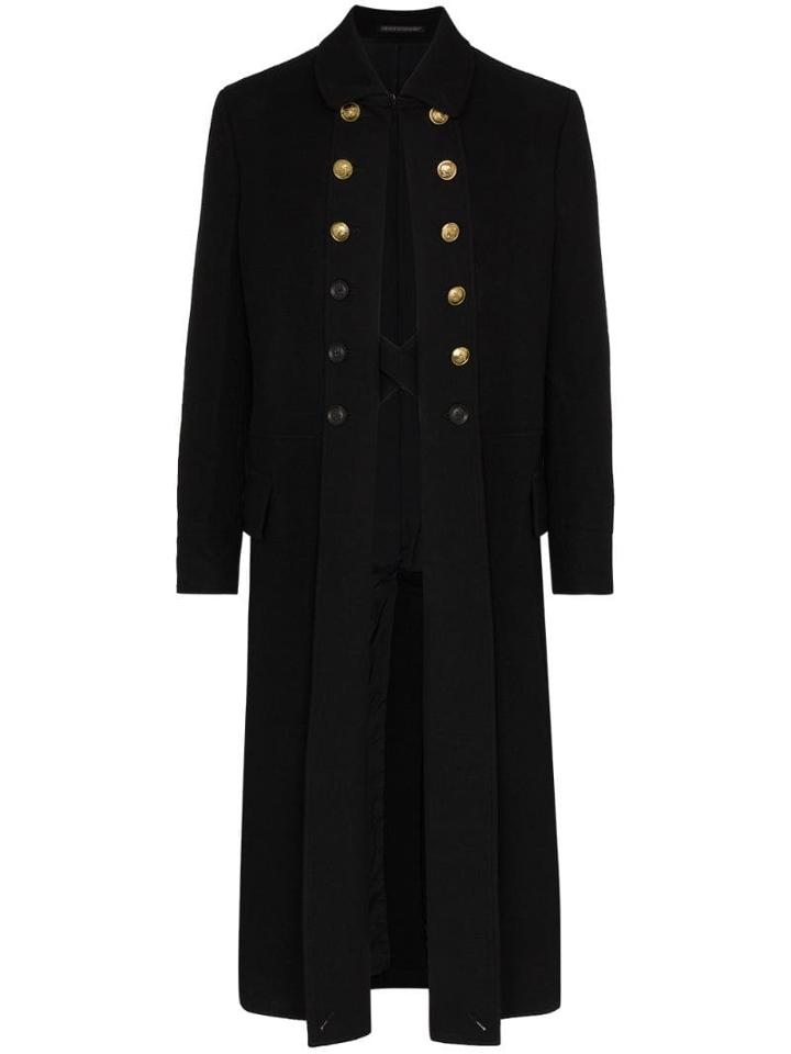 Yohji Yamamoto Military Long Coat - Black