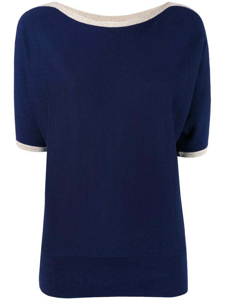 Michael Michael Kors - Short-sleeve Jumper - Women - Cotton - S, Blue, Cotton