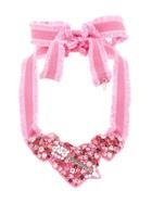 Red Valentino Heart Crystal Necklace - Pink
