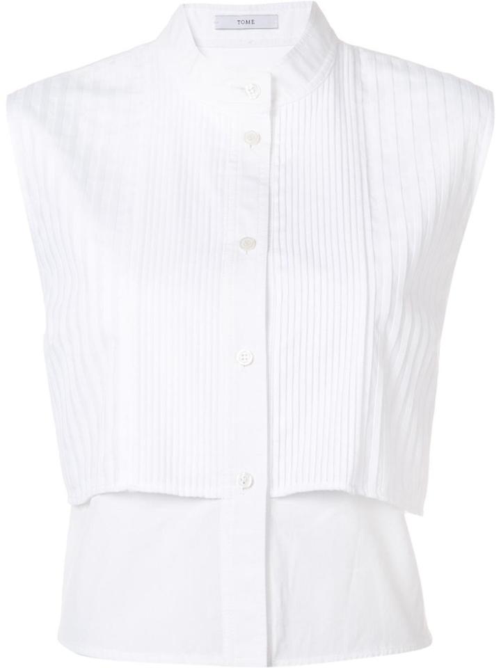 Tome 'sleeveless Bib Front' Shirt - White