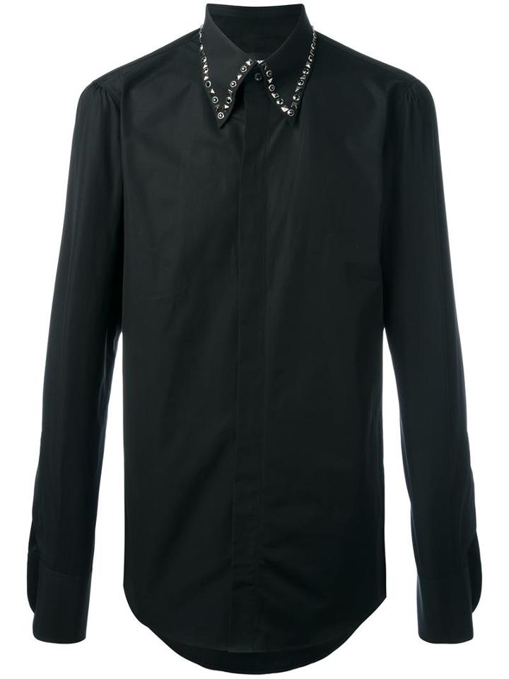 Dsquared2 Studded Collar Shirt, Men's, Size: 54, Black, Cotton