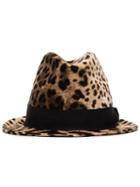 Dolce & Gabbana Leopard Print Trilby Hat - Brown