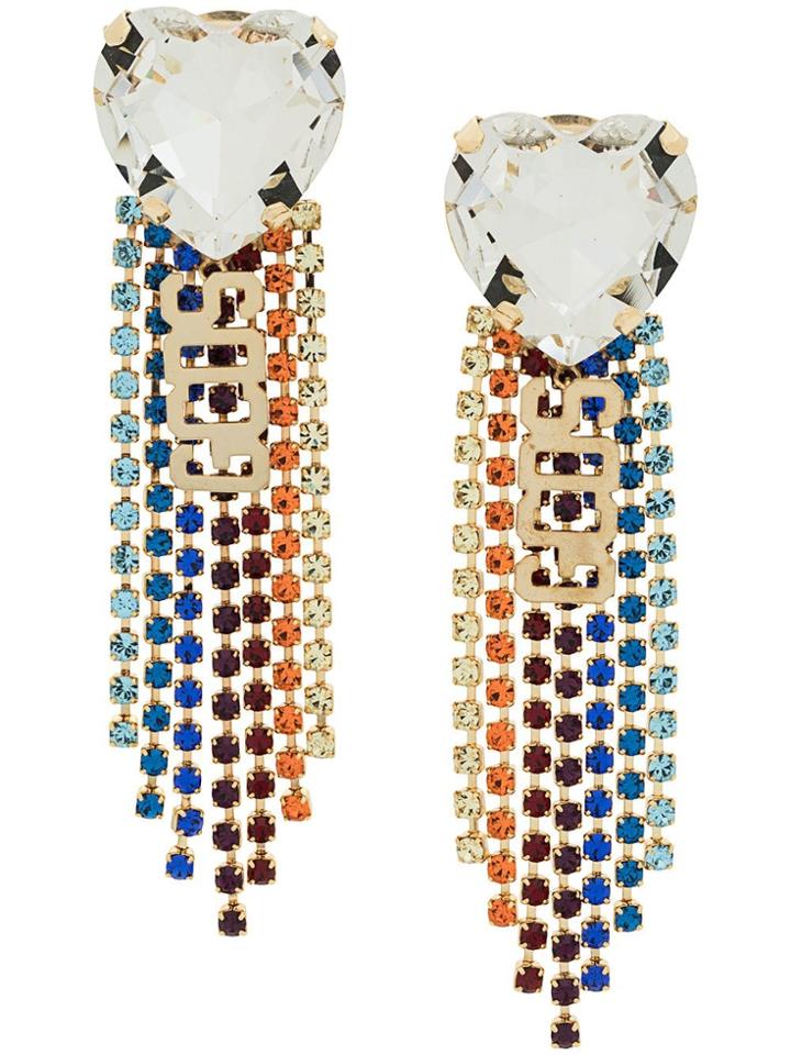 Gcds Logo Drop Earrings - Gold