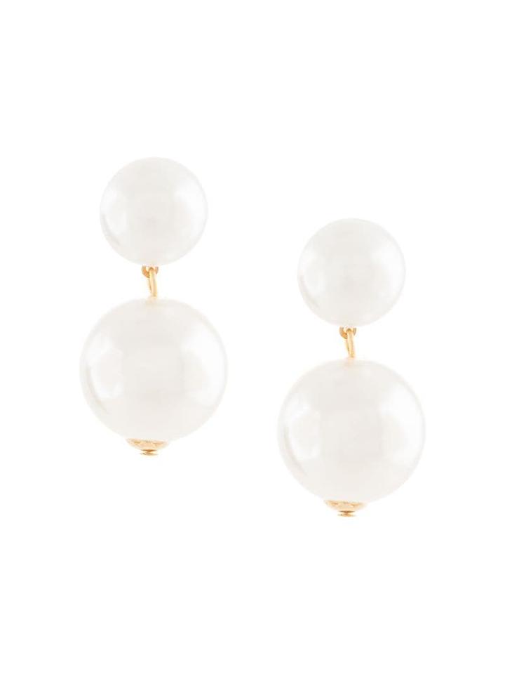 Kenneth Jay Lane Medium Pearl Earrings - White