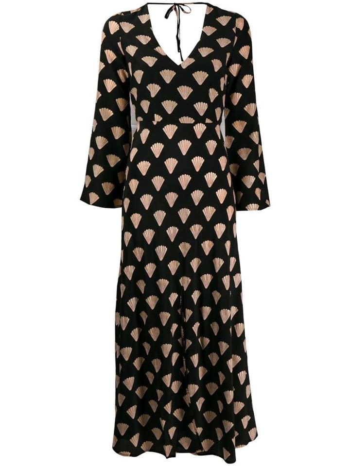 Rixo Shell Print Dress - Black