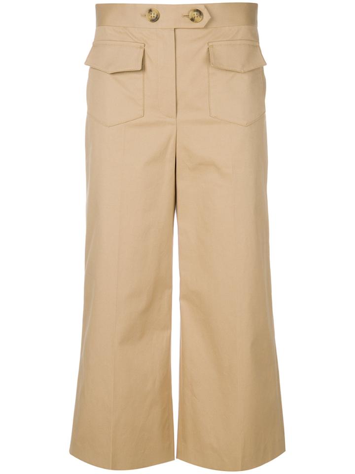 Red Valentino Cropped Wide-leg Trousers - Nude & Neutrals