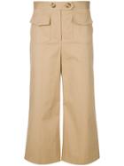 Red Valentino Cropped Wide-leg Trousers - Nude & Neutrals