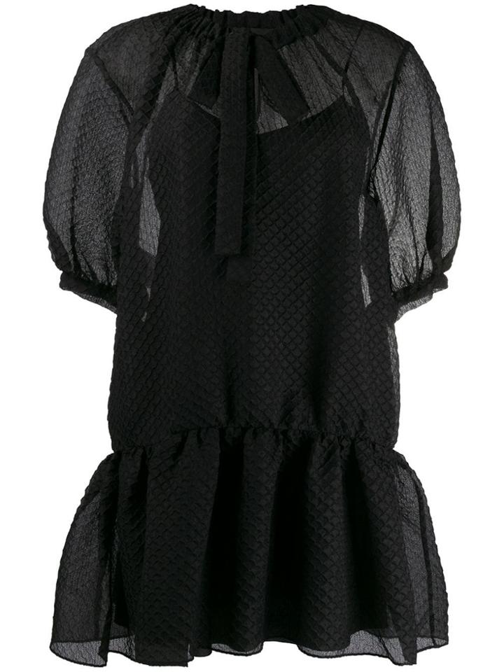 Boutique Moschino Layered Bow Tie Dress - Black