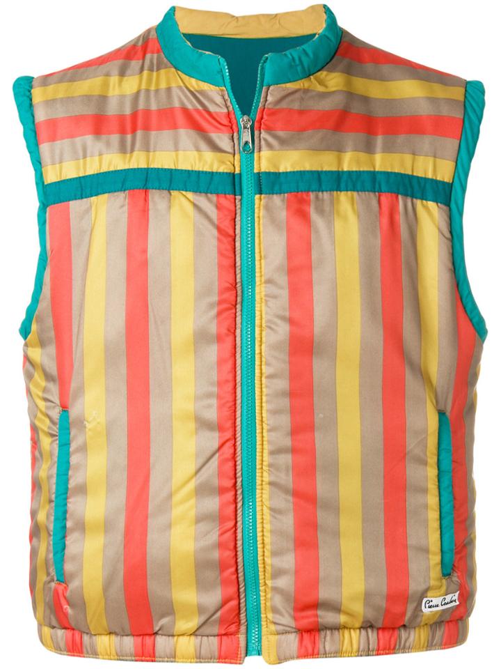 Pierre Cardin Vintage Striped Padded Gilet - Multicolour