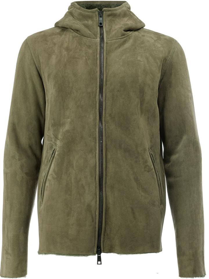 Giorgio Brato - Hooded Zip Jacket - Men - Sheep Skin/shearling - 52, Green, Sheep Skin/shearling
