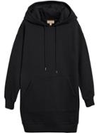 Burberry Embroidered Hood Sweatshirt Dress - Black